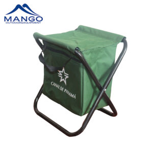 Folding stool with cooler bag